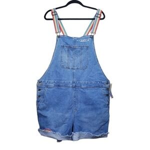 Take Pride Womens Rainbow Queen Denim Shortalls Size XXL NWT
